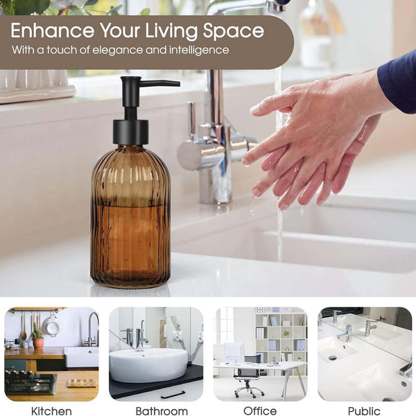 Soap dispenser bottles used for shampoo and conditioner in a shower