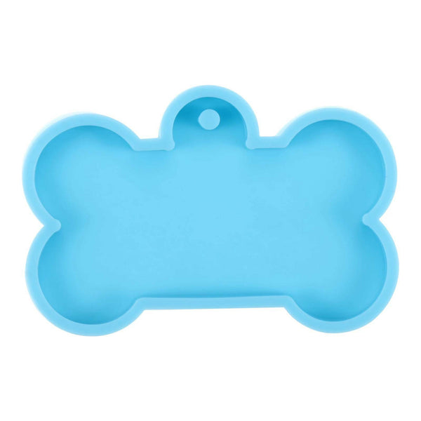 2pcs Dog Bone Keyring Silicone Mould ID Name Tag Keychain Resin Casting Mold AU
