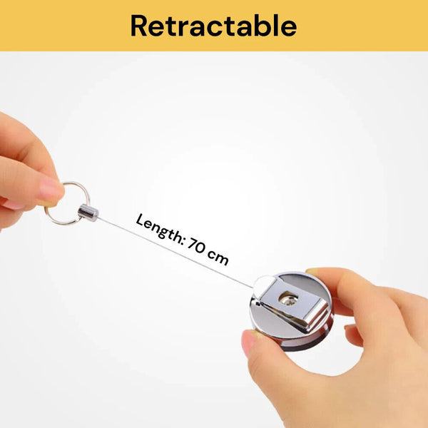 Office Retractable Badge Holder Key Card Work Belt Clip ID Strap All Reel Extend
