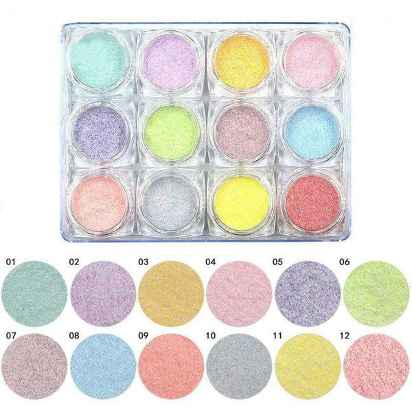 24 Colors Nail Art Candy Glitter Powder Set Sugar Matte Effect Dipping DIY AU