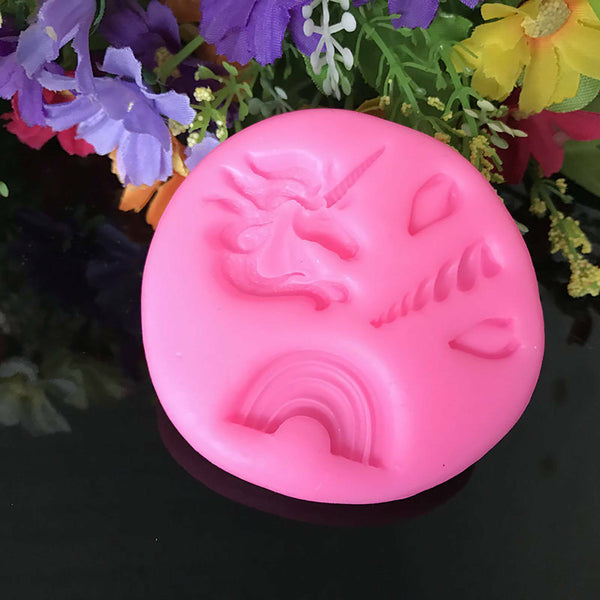 Unicorn Silicone Mould Resin Clay Pendant Fondant Cake Topper Sugarcraft Mold AU