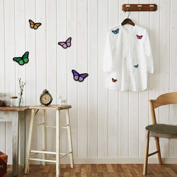 60X Colourful Butterfly Applique Lace Trims Sewing Embroidery Craft Patch Sew AU