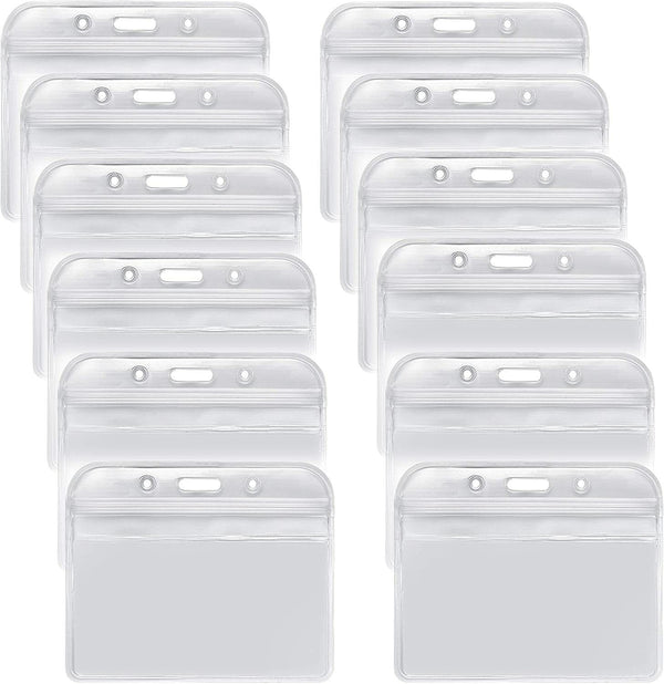 6X Retractable Key+10X Clear Badge Holder ID Card Pouch Lanyard Ring C