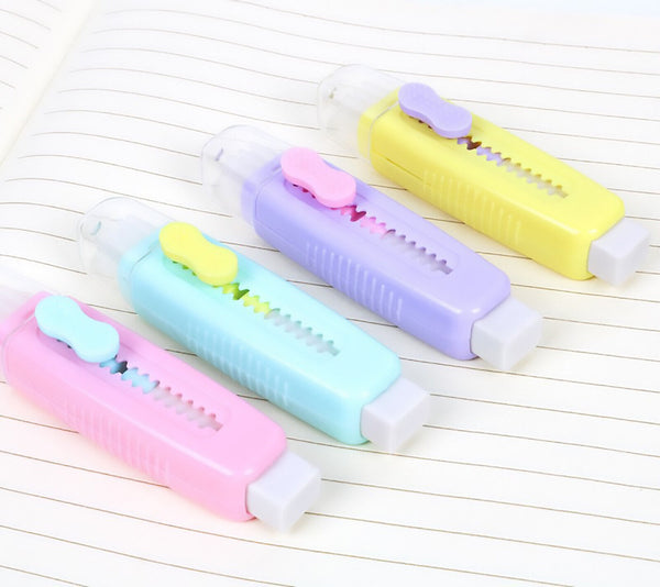 24PCS For Kids Drawing Push Pull Eraser Pencil Eraser Studnet Eraser Soft Brush