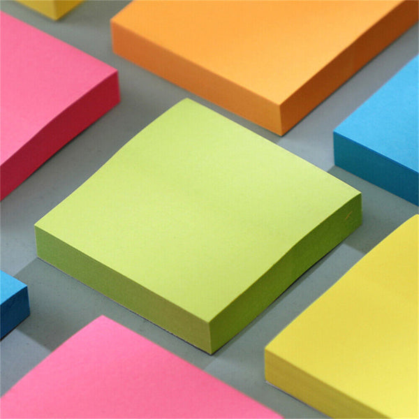 3PCS 100 Sheets of Each Post-It Notes 76mm Sticky Pop Up Office Tabs Square Pad