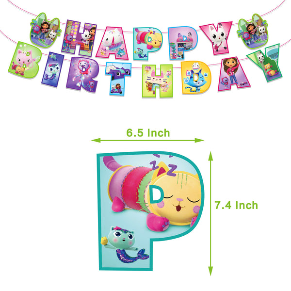 Gabby's Party Tableware Party Supplies Girls Birthday Banner Topper Balloon