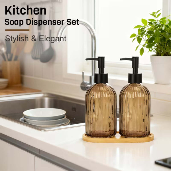 Soap dispenser bottle pump being used one handed