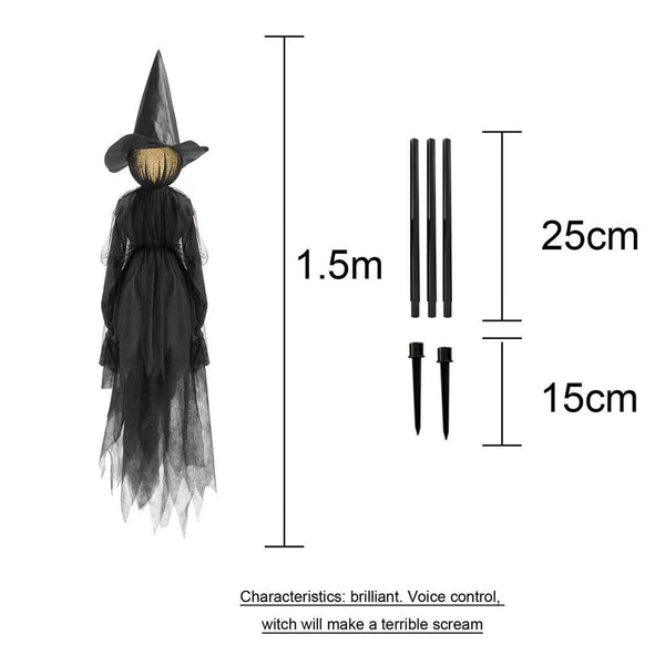 Waterproof Halloween witch garden prop for outdoor use