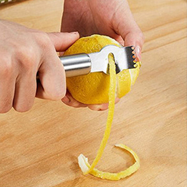 Lemon Zester Citrus Knife Tool Stainless Steel Garnish with Channel Grater Lime