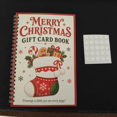 Christmas Gift Card Book - Spiral Gift Card Holder Booklet in 4 Festive Designs or Set of 4