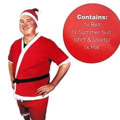 Santa Suit - Adult Santa Costume in Summer or Winter Style with Hat and Belt, One Size