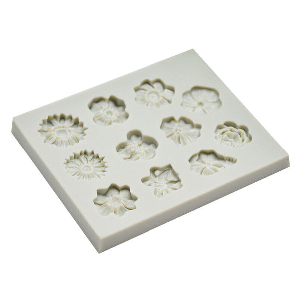 3D Flower Silicone Fondant Mould Cake Border Decor Baking Mold Sugarcraft DIY AU