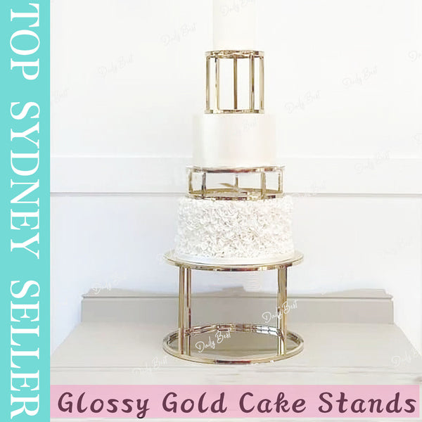 Glossy Gold Cake Stands Round Cupcake Stand Wedding Brithday Party Dessert Stand