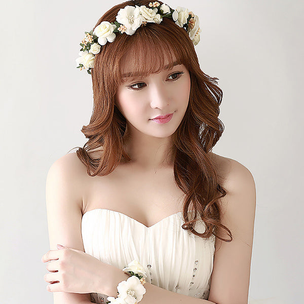 Women Girls Flower Wreath Floral Hairband Crown Headband Garland Party Floral AU