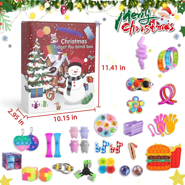 Fidget Advent Calendar 2024, 24 Days of Surprises Fidget Toys Box, Christmas Hol