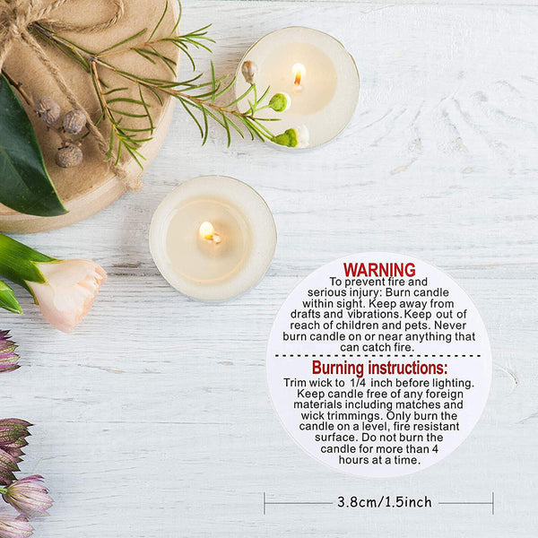 500pcs/roll Candle Safety Warning Label Candle Jar Stickers Round Wax Melting