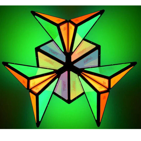 Magnet Pyramid Glow Transforms Glowing Design Fidget Sensory Toy Spinner