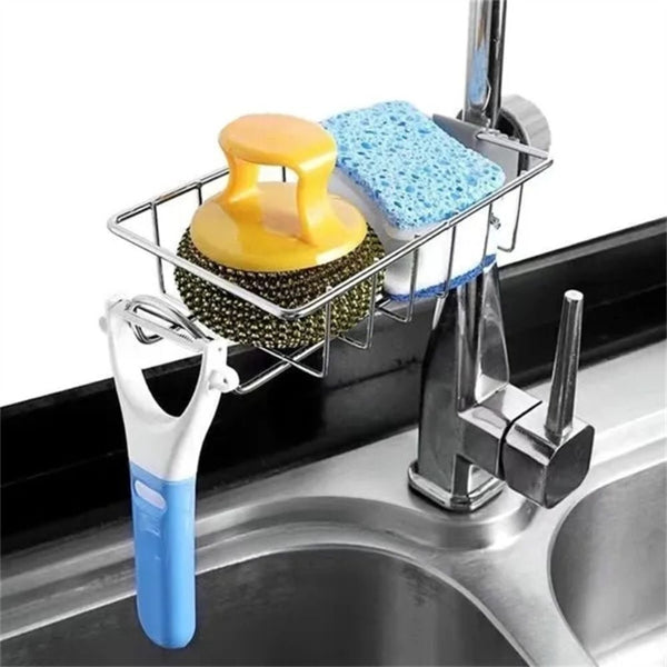 Home Kitchen &Bathroom Faucet Sink Sponge Hanging Tap Storage Holder Drain Rack