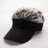 Funny Men Fake Hair Baseball Cap Outdoor Adjustable Sun Visor Whimsy Toupee Hat