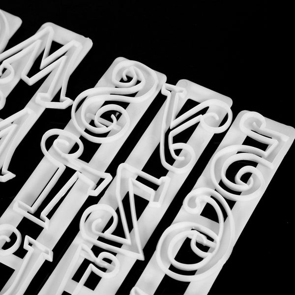30PCS Alphabet Number Letter Cake Decorating Mold Fondant Icing Cutter Mould Set