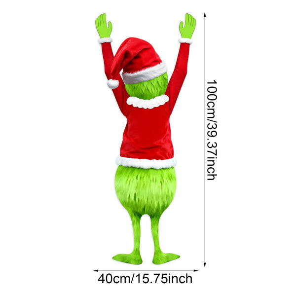 Green grump Christmas wall hanging size, 100 cm tall and 40 cm wide