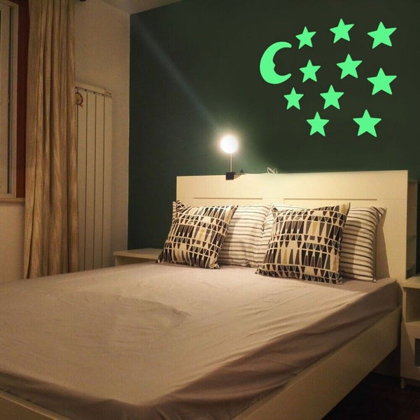 201x Home Wall Glow In The Dark Stars Stickers Set Baby KIDS Decal Luminous Moon