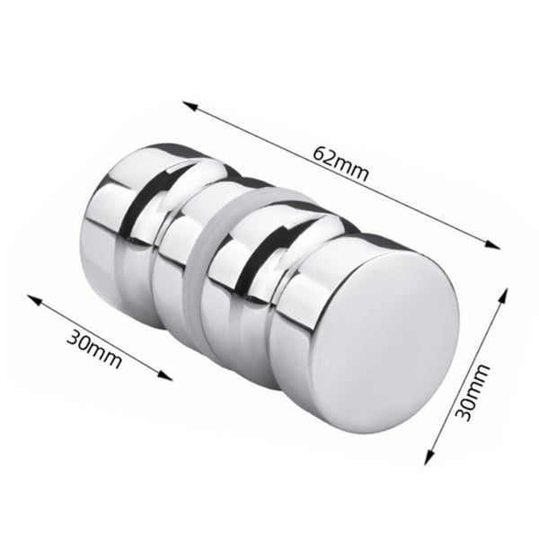 3PCS Stainless Steel Glass Door Knob Pull Handle Bathroom Shower Door