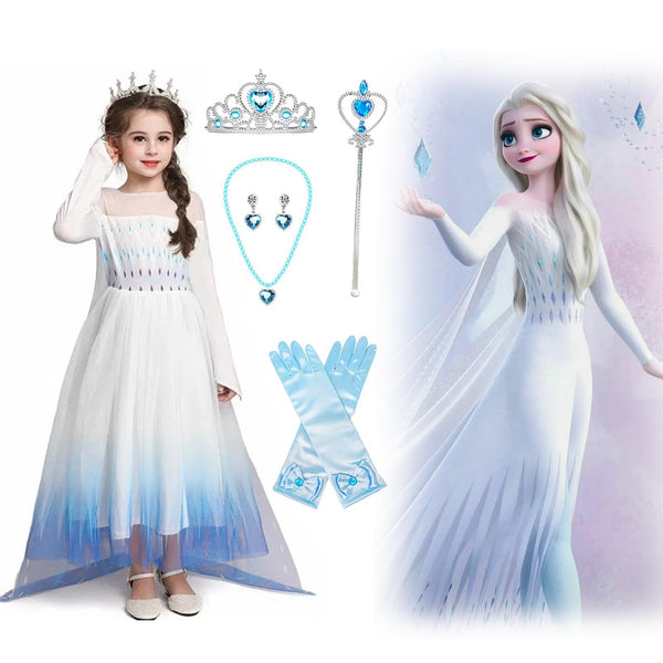 Kids Girls Princess Elsa Dress Birthday Party Costume Book Week Christmas Fancy