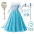 Kids Ice Princess Dress Costume Girls Fairy Tale Ball Gown Wig Book Week Party