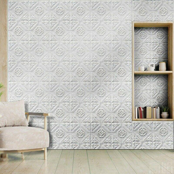 4x DIY Tile Brick Wall Sticker Self-Adhesive Waterproof Foam Panel Home Decor