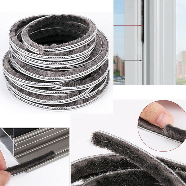 10M Hairy Seal Brush Pile Door Window Sliding Weather Strip Draught Excluder AUS