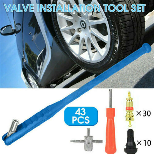 43PCS Car Tyre Valve Repair Tool Kit Valve Core Remover Stem Puller Installer Set