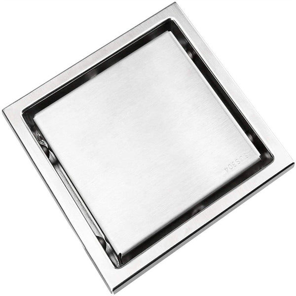 Tile Insert Smart Floor Grate Waste Drain Silver Shower Bathroom 100mm