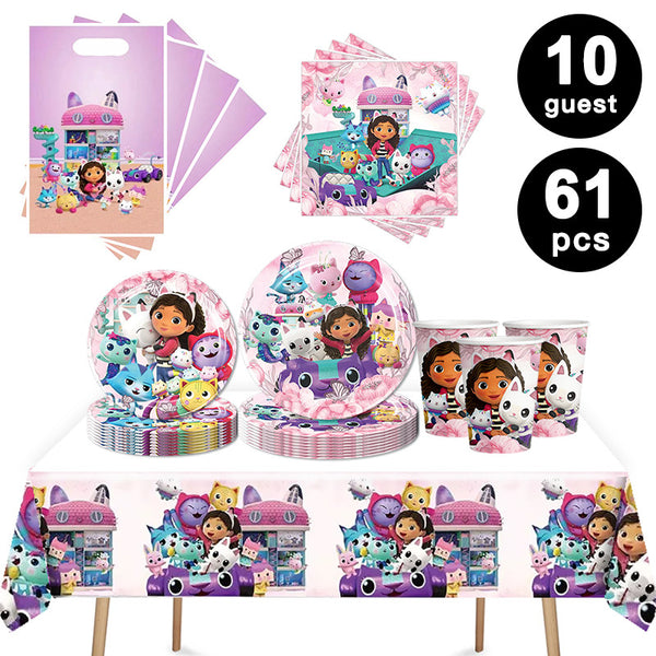 Gabby's Party Tableware Party Supplies Girls Birthday Banner Topper Balloon