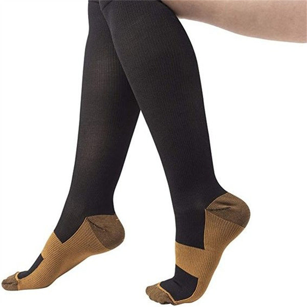 3 Pairs Compression Socks Copper Medical Stockings Travel Running Anti Fatigue