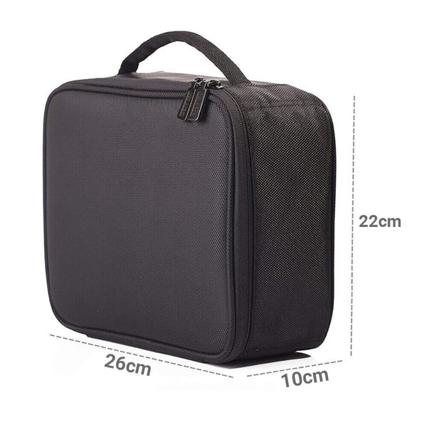 Professional Makeup Bag Travel Cosmetic Organizer Case with Brush Storage and Zipper Compartments