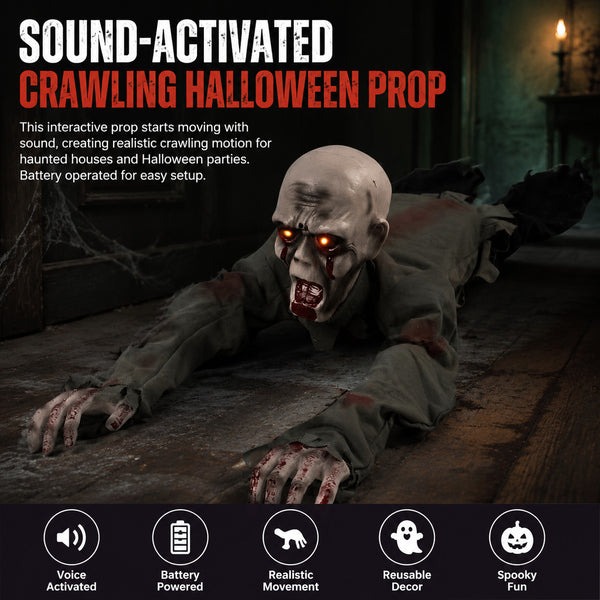 Halloween Decorations Scary Crawling Zombie with Horror Sound & Glowing Eyes