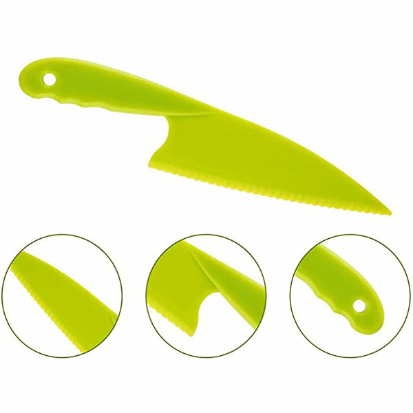 6 pcs Kids Kitchen Knife Plastic Fruit Knife Safe Knives for Bread Lettuce Salad