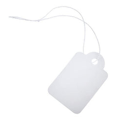 500pcs White Price Tags with Elastic String | Jewelry Clothing Label Tags 33×18mm