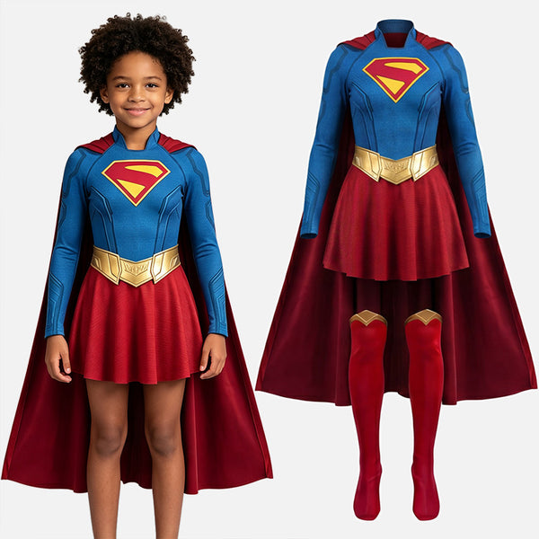 Halloween Kids Adult Fancy Dress Book Week Supergirl Kara Zor-El Cosplay Costume