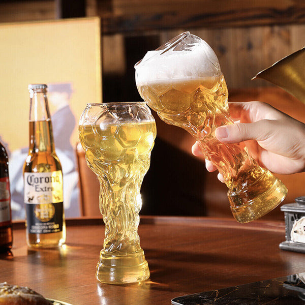 450ml Beer Glass Football Soccer Mug Hercules 2022 FIFA  Qatar World Cup Shape