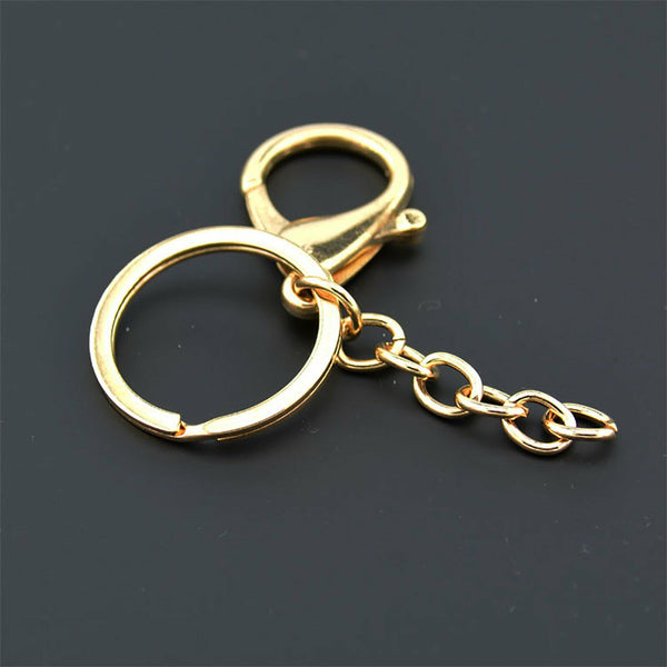 10 PCS Swivel Lobster Clasp Trigger Clip Key Ring Keychain Split Ring DIY Hook
