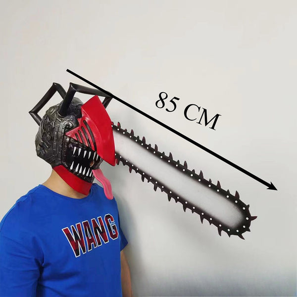 Chainsaw head with tongue cosplay mask, 85cm long