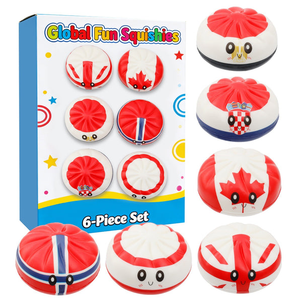 6X World Cup Giant Glitter Colorful Dumplings Squeeze Toy Dumpling Squishies Toy