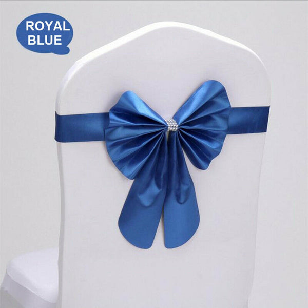20PCS Satin Chair Sashes Wedding Party Chair Cover Bow Decorations
