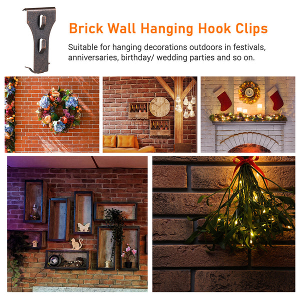 20Pcs Heavy Duty Brick Hooks Hanger Clips Fastener Hook Hanger Wall Clip Set AU
