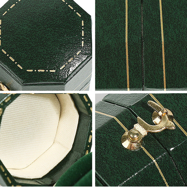 Green Mini Jewellery Box Ring Storage Organizer Case Small Travel Box for Rings