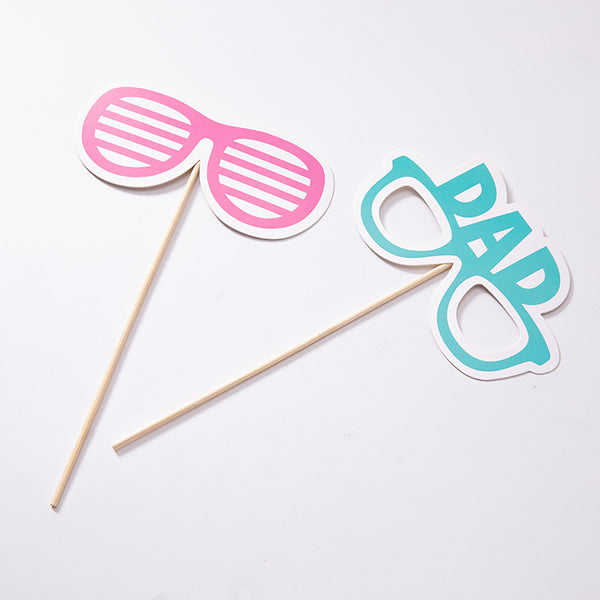 25pcs Gender Reveal Party Supplies Baby Shower Photo Booth Prop Set Baby Shower