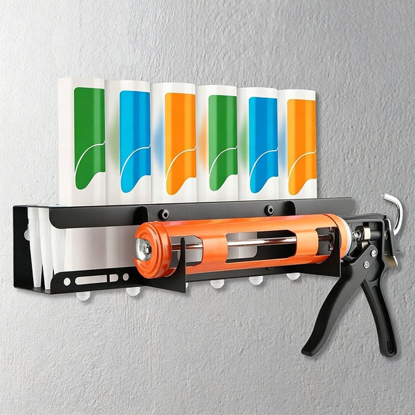 Caulking Gun Storage Rack 6 Hole Wall Mount Sealant Tube Holder Organiser