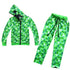 Kids Minecraft Creeper jacket costume front – green pixel print